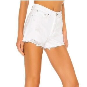 NWT Rag & Bone Maya High Rise White Tabby Distress Denim Jean Shorts Women Sz 26